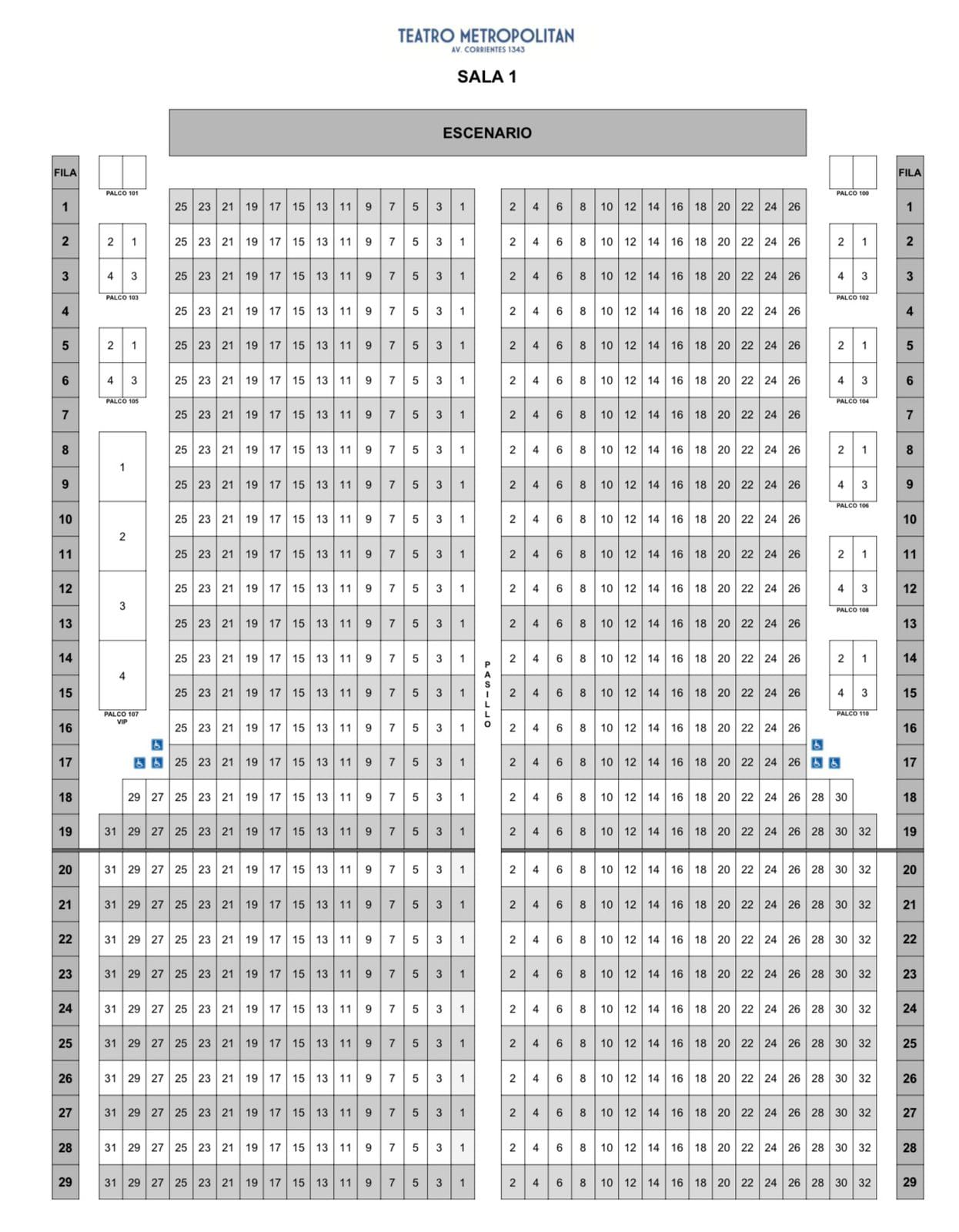 Plano de la sala