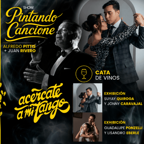 🍷 Cata de vinos + 🎶 Espectáculo en vivo + Milonga con exhibiciones.